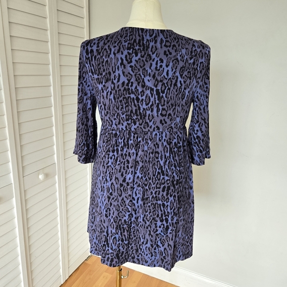 Soma Purple‎ Cheetah Print Babydoll Tunic Top Women's M Mobwife Loungewear Y2K - Picture 9 of 15